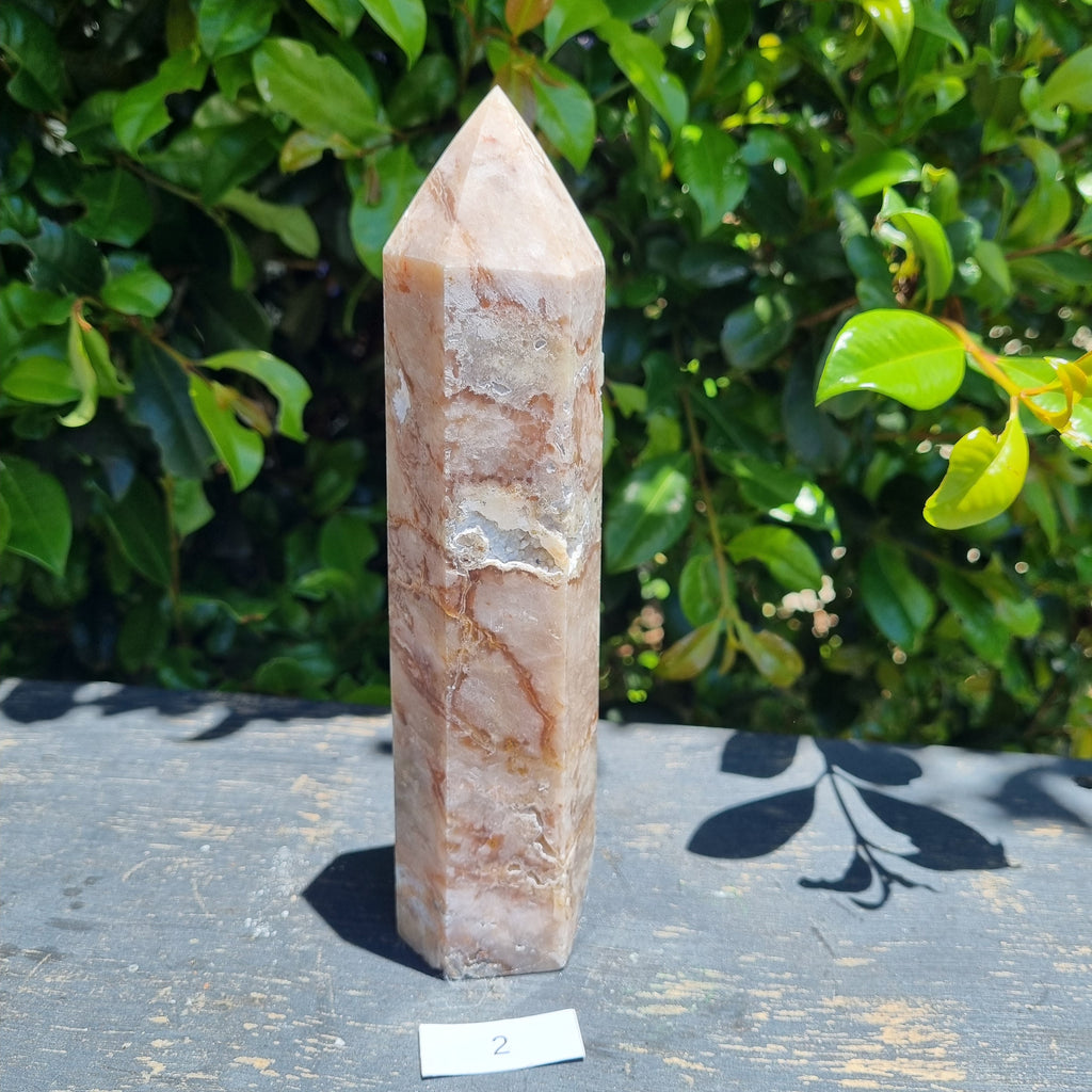 Pink Calcite with Quartz Towers - Madagascar
